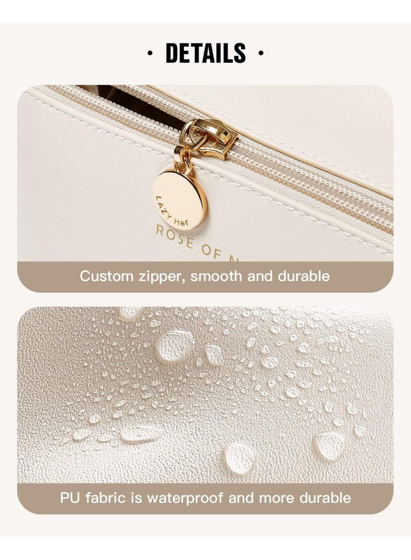 Shein Travel makeup bag, large capacity cosmetic bag for women, lightweight, waterproof, open and flat toiletry organizer, 23 x 10 x 11 cm, travel accessory - Image 5